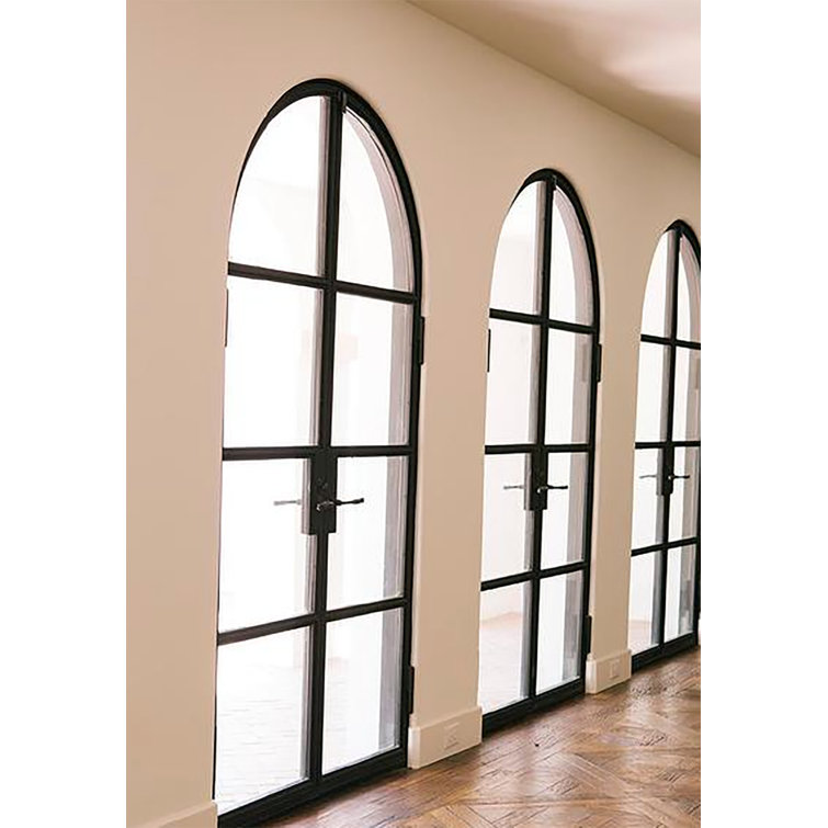 Custom Iron Door Pros Arched Iron Prehung Patio Doors Wayfair